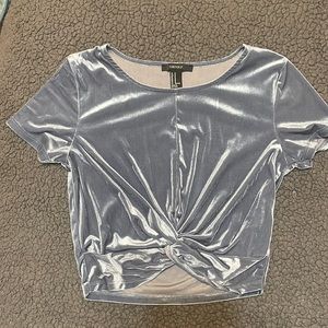 FOREVER21 suede blue top
